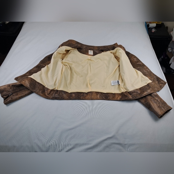 Free People Women's Faux Leather Fenix Snakeskin Moto Jacket Size XL - Picture 11 of 16